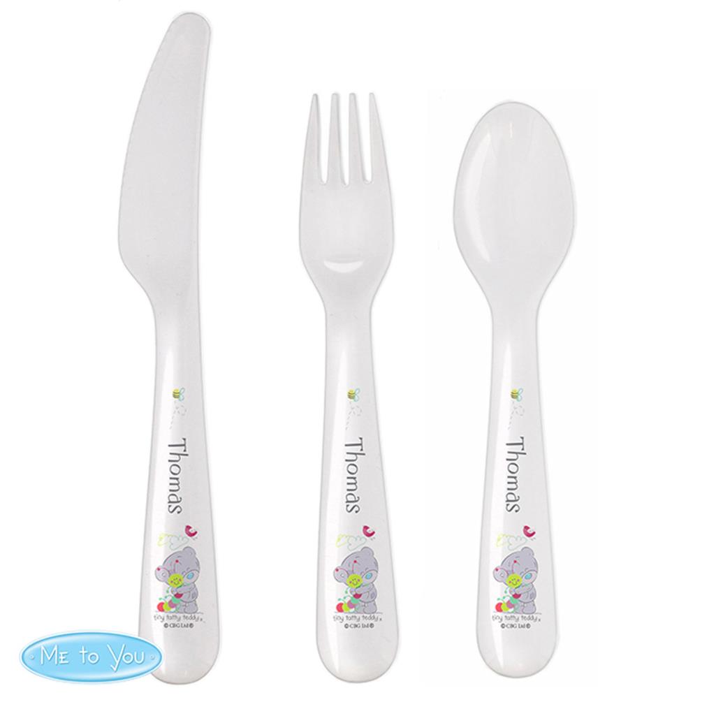 Personalised Tiny Tatty Teddy Cuddle Bug 3 Pc Plastic Cutlery Set Extra Image 1